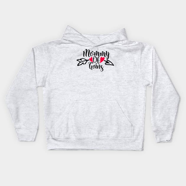 Mommy Of Twins Kids Hoodie by Coral Graphics